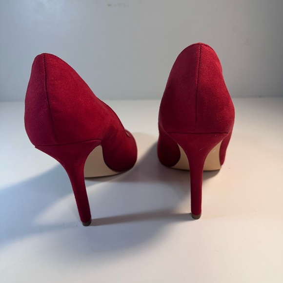 Nine West Women Red Suede Pointed Toe Pump Heels Size 8 1/2M, 3 3/4 in. heel New - Picture 4 of 8